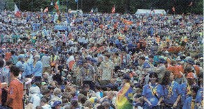 A large group of young people