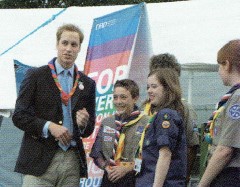 Prince William with some Scouts from Hampshire.