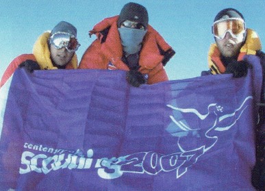 Three Hampshire Scouts on top of Everest