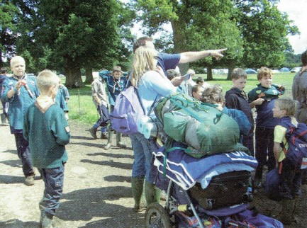 A group of Scouts find their campsite.