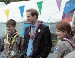 Prince William with some Scouts